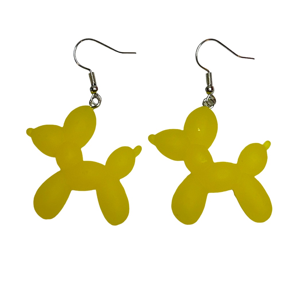 Yellow Balloon Animals Drop Earrings